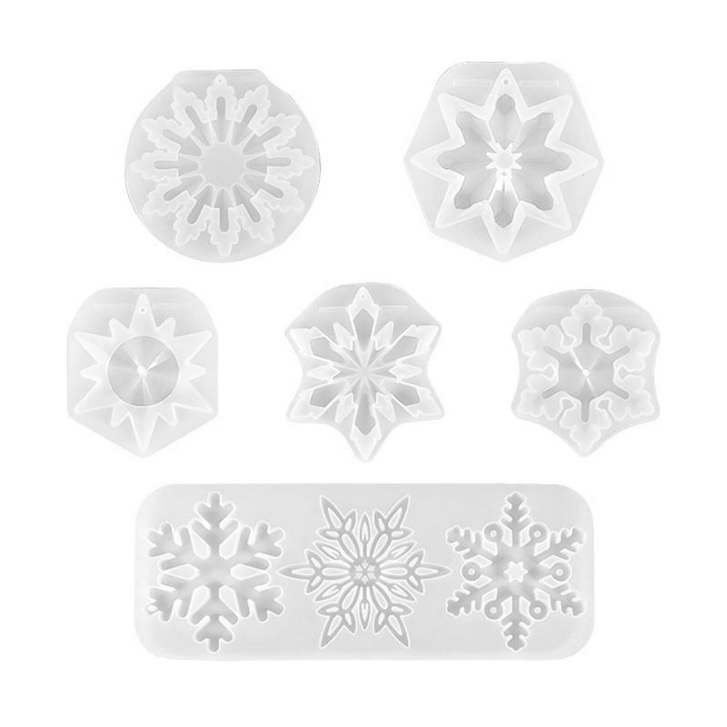 

6 Pcs Christmas Day Keychain Silicone Molds with Hole Keyring Pendant Handmade Mold for Valentine s Day Birthday Gift 1