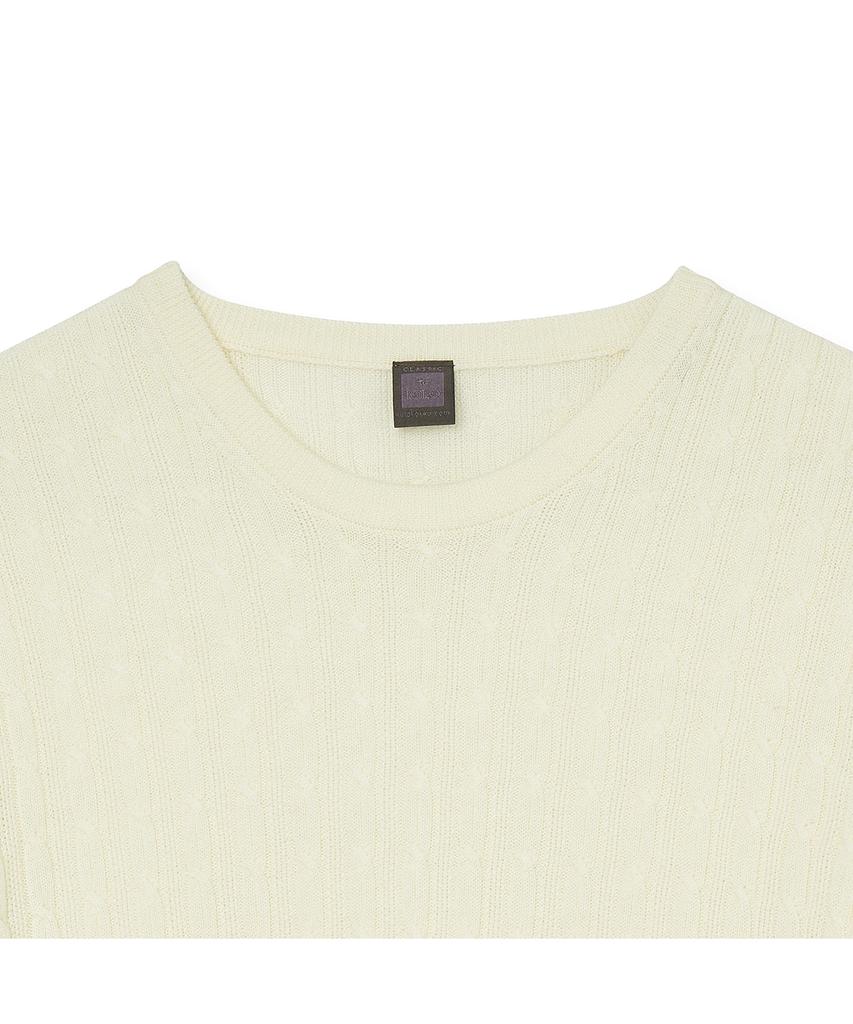 IOLO Vertical Cable Crew Neck_Ivory