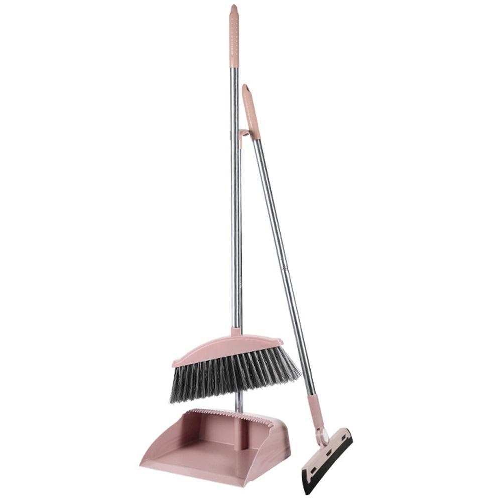 

Household Broom Dustpan Set Soft Bristle Broom Dustpan Floor Squeegee Tools Set Pink
