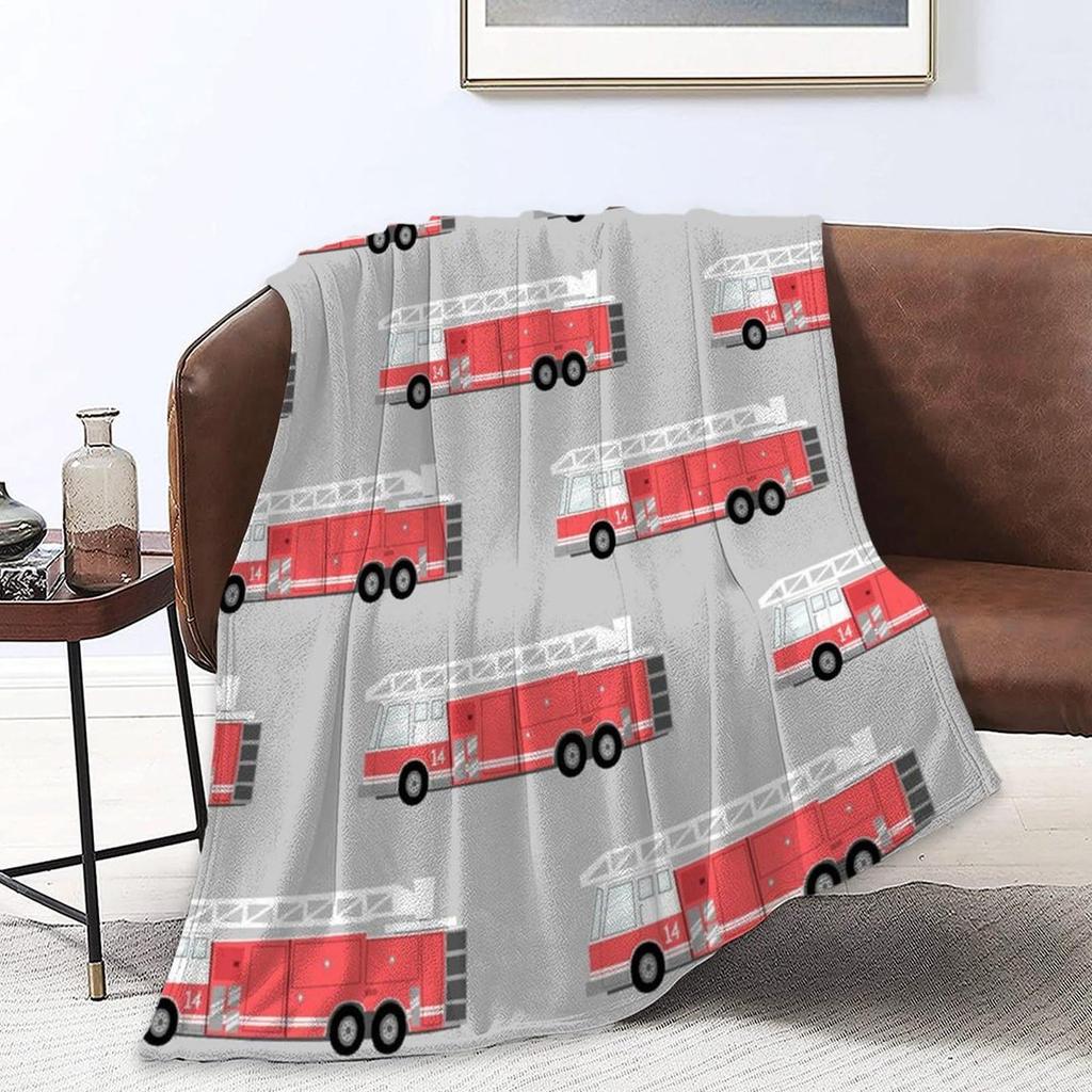 Firefighter Theme Printed Blanket for Sofa Bed Travel Camping Living Room Office Conditioning Blanket for All Seasons Gifts