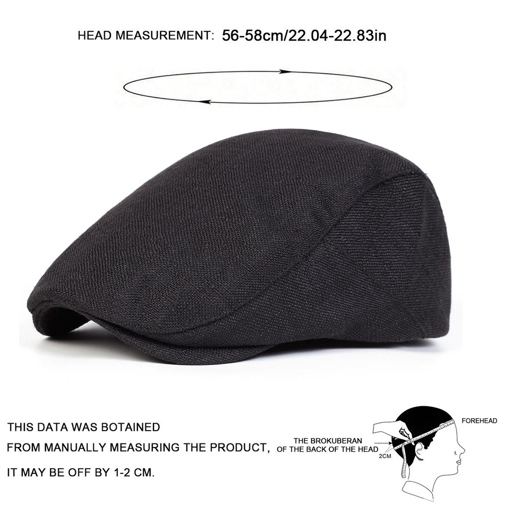 Berretto in Lino Traspirante Monocolore Estivo Unisex Cappello Casual da Esterno Leggero Cappelli Newsboy Cappelli da Viaggio