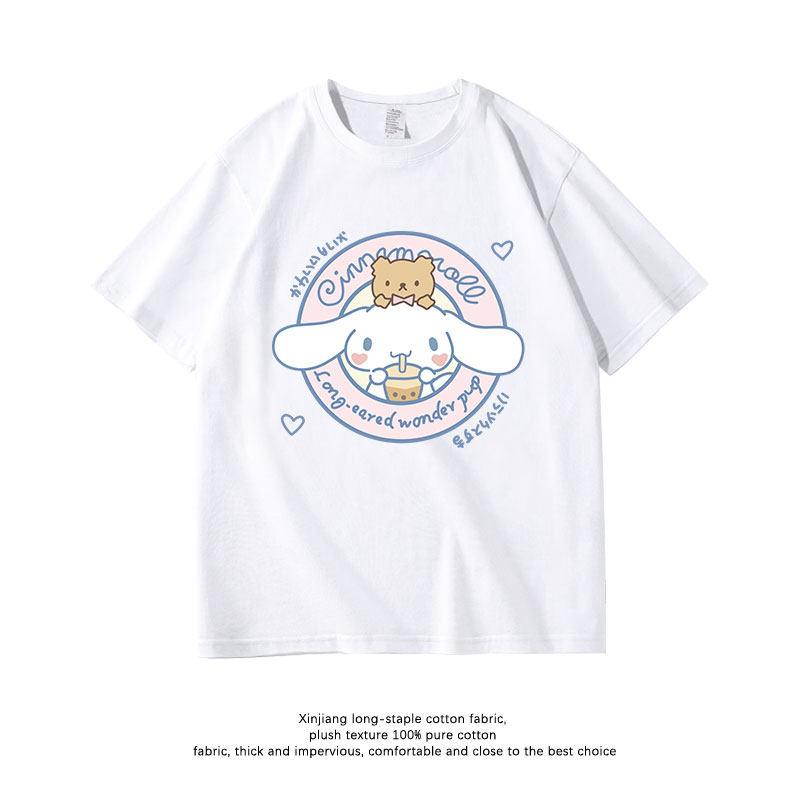 Korean Version Childrens Tshirt Trendy Brand Sanrio Yuguigou 100 Pure Cotton Printed Parentchild Casual Short Sleeved Shirt L