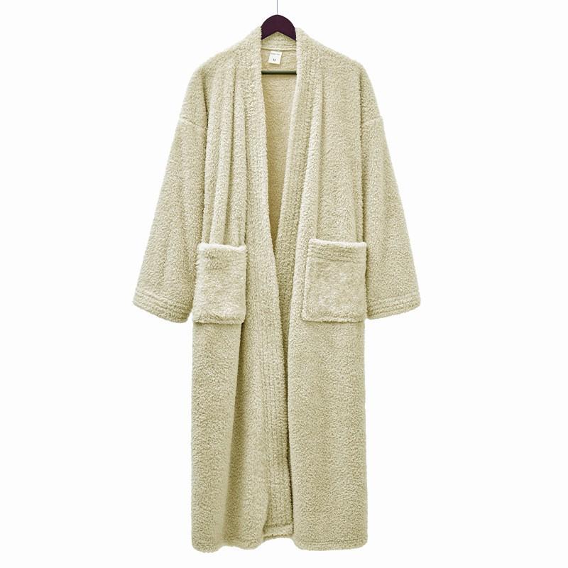 Unisex Dicker Korallenfleece Bademantel Herren Damen Übergröße Nachtwäsche Robe Winter Heimgebrauch