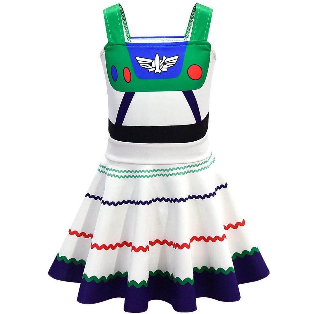 Adorable Toy Story 4 Buzz Lightyear Girl Dress For Halloween Party Or Playtime