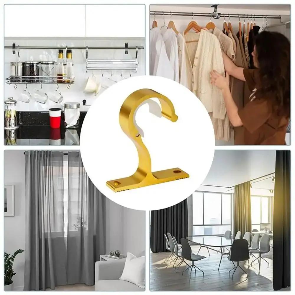 1 Pezzo Staffe Supporto Asta Tenda Soffitto Casa Gancio Installazione Asta Lega di Alluminio Montaggio a Parete Clip Fissaggio Traversa Spessa