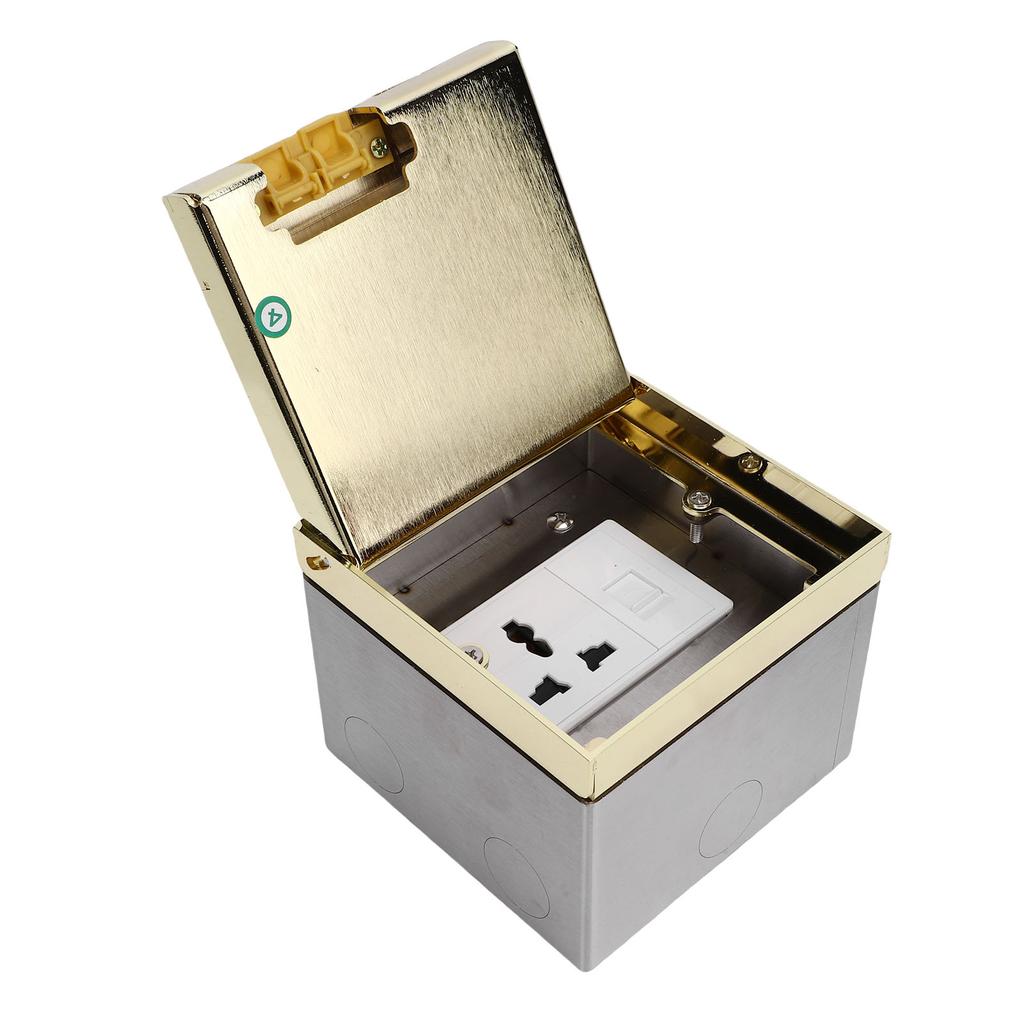 4000W Recessed Floor Socket 3 Prong and Net Port Embedded Concealed Floor Outlet for Shopping Malls Home Decoration