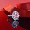 Gica Gema Anéis de diamante de alto carbono 925 prata esterlina 8*12mm 3 cores oval pedra preciosa design exclusivo romântico fino joias de dedo presentes de festa de casamento