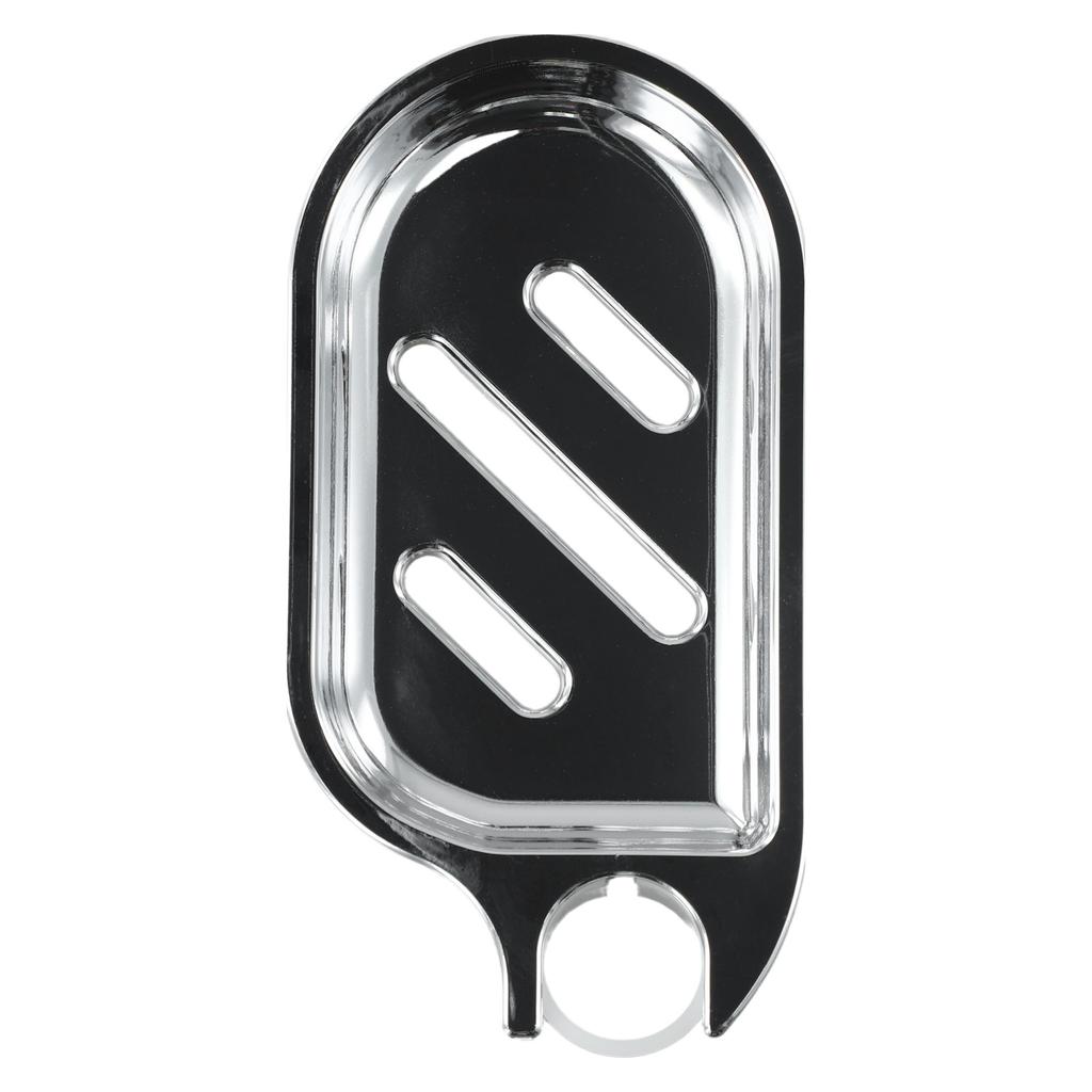Wall Mounted Lift Shower Soap Tray with Hollow Design ABS Material Chrome Plated for Bathroom Rod Installation Silver 17x8.5cm