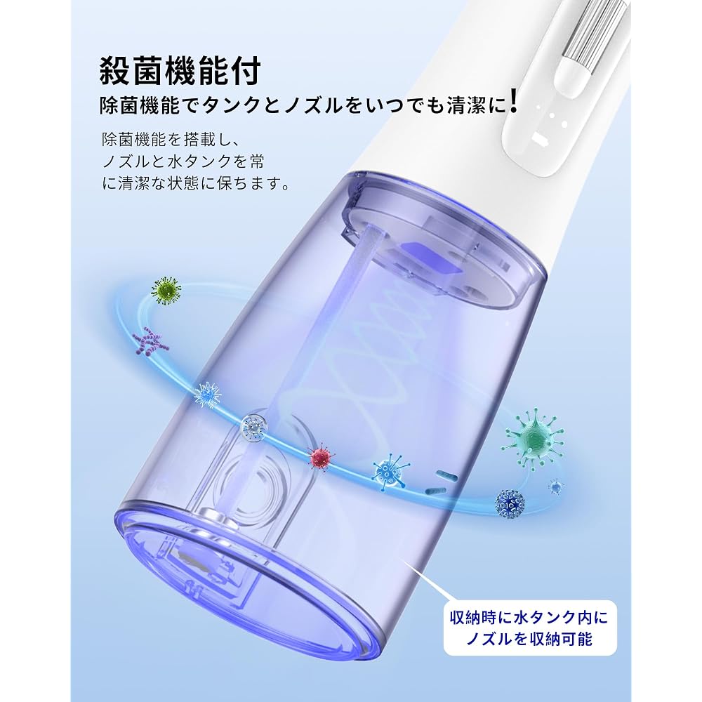 Harune X7 Cordless Water Flosser 300ml Tank 360° Rotating Nozzles IPX7 Waterproof