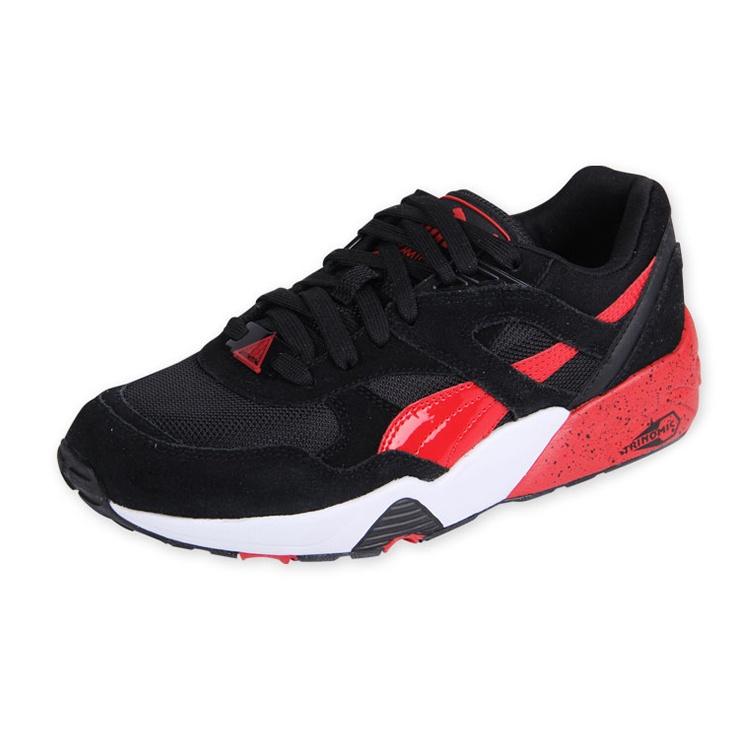 Puma R698 Block Low Top Running Shoes Black/Red Men's 360030-02