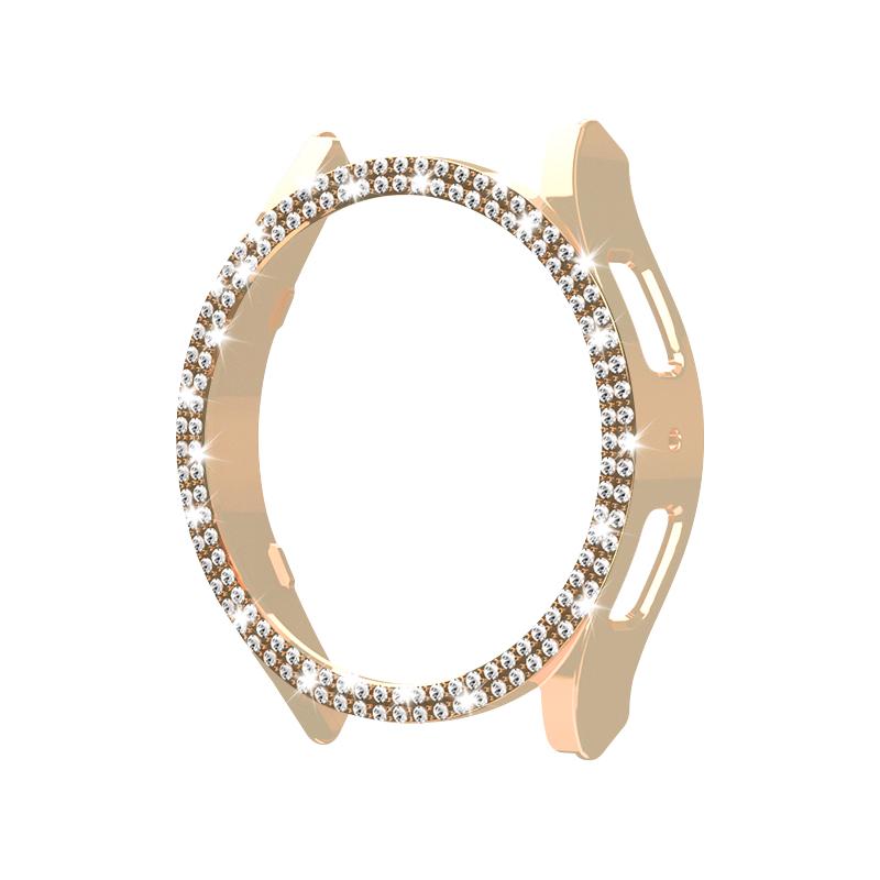 Diamond Watch Cover for Samsung Galaxy Watch 6 40mm 44mm PC Case Not Screen Protector Double Bling Case Protective Bumper Shell