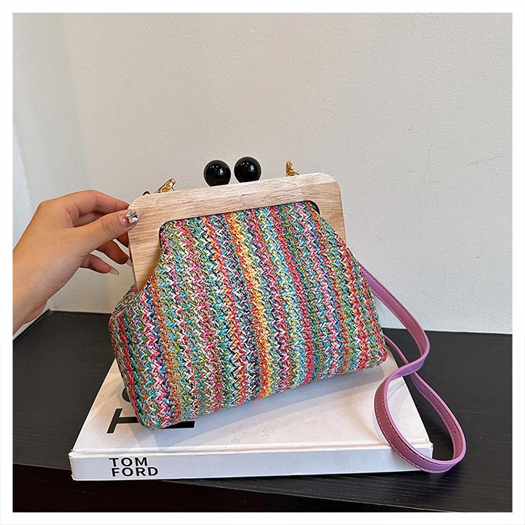 Fashionable and Trendy Straw-woven Small Square Bag Stylish and Versatile Personalized Single-shoulder Crossbody Bag