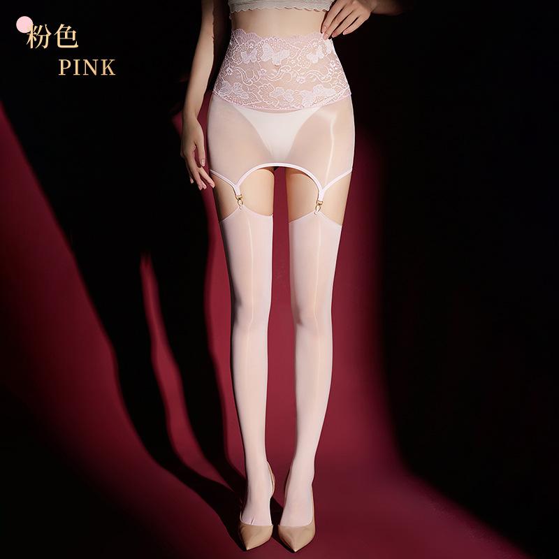 Lace Suspender Stockings Split Suspender Stockings Purple Aurora Suspender Shiny Stockings Sexy Long Black Stockings