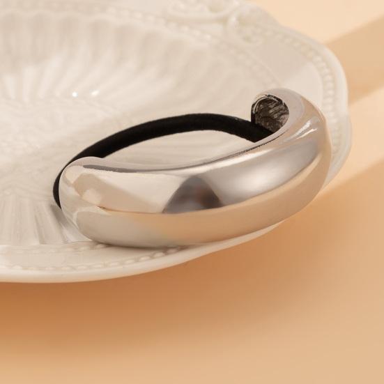 Geometric Metal Hair Tie, Alloy Elastic Ponytail Holder for Women, Minimalist Square Hair Ring for Daily Commuting Use