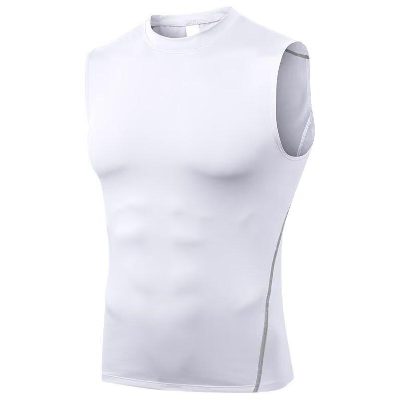

Men s Quick-Dry Sleeveless Basketball Vest - Breathable, Tight-Fit Base Layer for Running, Fitness, and Training. 3XL білий