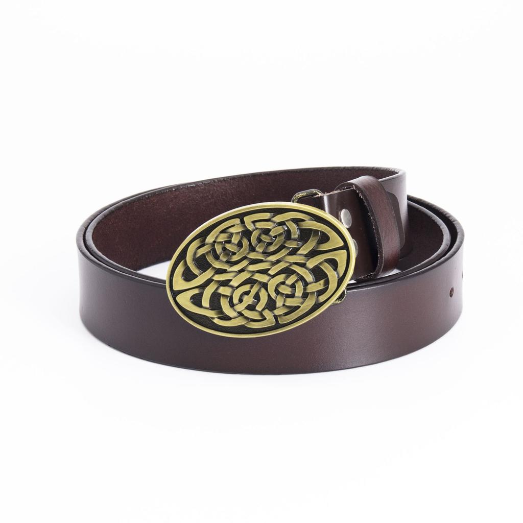 Fashion New Men's Belt Retro Whole Cowhide Smooth Buckle Belt Men's Waist Belt
