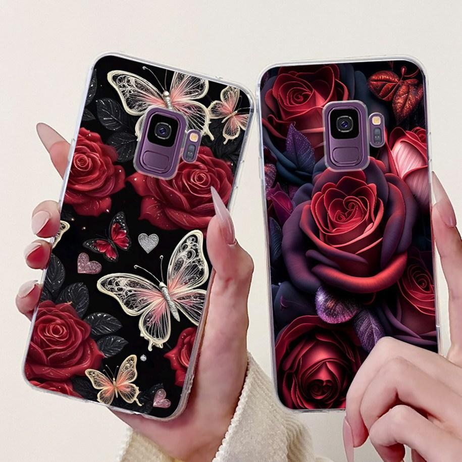 For Samsung Galaxy S9 Case SM-G960F Cover Fashion Flower Soft Slim Back Cover For Samsung S9 Plus S 9 GalaxyS9 S9+ SM-G965F Capa