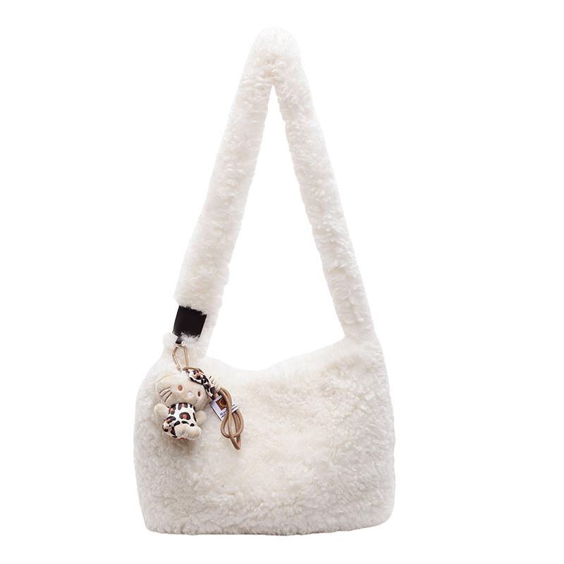 Plush Velvet Zipper Sweet Crossbody Bags for Women Cute Autumn and Winter 2026 New Solid Color Versatile Youth Shoulder Bags