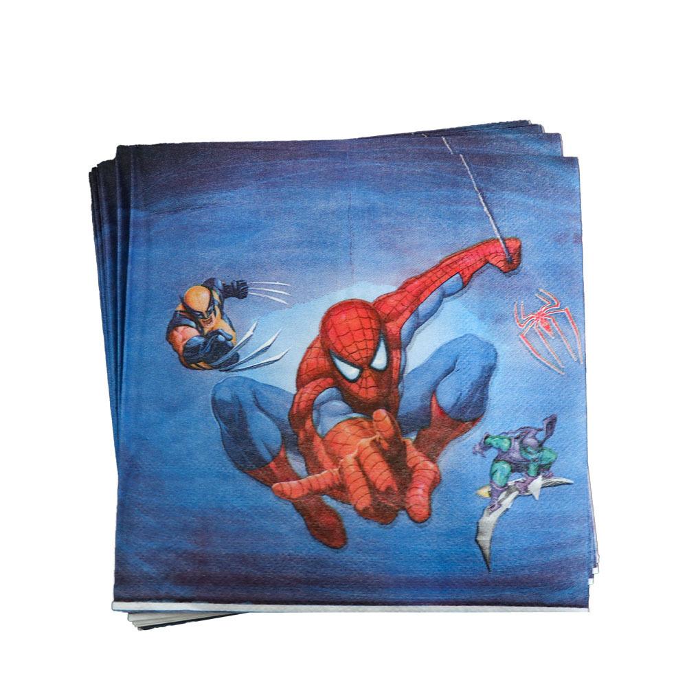 Spider-Man Birthday Party Supplies Disposable Tableware Paper Plate Paper Cup Paper Tissue Boy Decoration Cartoon Eco-Friendly Material