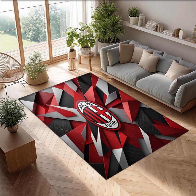 AC Mailand Bedruckter Flanell Teppich Rutschfest Weicher Polyester Boden Teppich Indoor Dekor Matte für Schlafzimmer Wohnzimmer Sofa Spielzimmer Heimdekoration