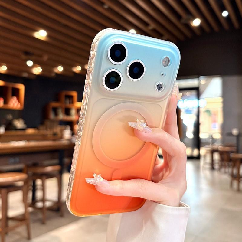 Double-sided Matte Gradual Change Magnetic Attraction for IPhone17promax Advanced Sense Mobile Phone Case Niche Apple 15 Anti-drop