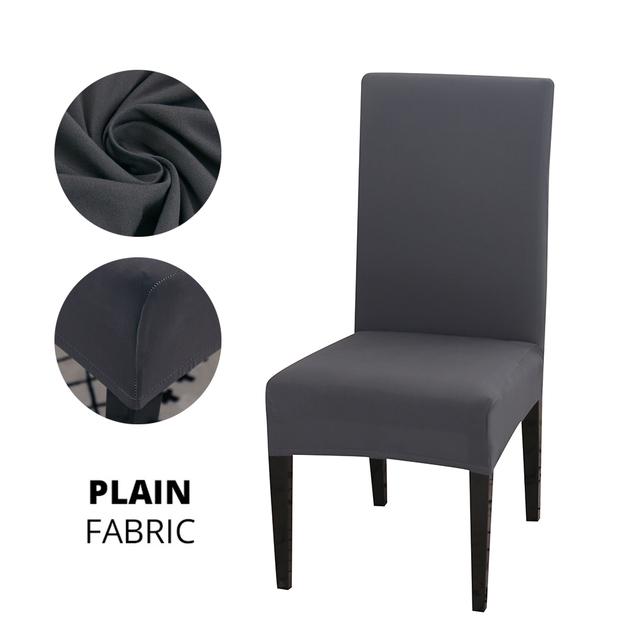 Ensfarget Stoltrekk Stretch Spandex Slipcover Protector For Kjøkken Stol Sete Hotell Bankett Bryllup Spisestue 1 /2 /4 /6 Stk