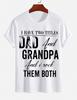 2026 New Pure Cotton Tshirt Dad And Grandpa Dual Identity Family Slogan Print Crew Neck Short Sleeve Casual Top
