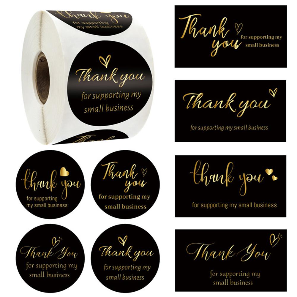 Yto Toy Black First-Class 50/500Pcs Top-Grade High-Standard Thank High-Standard You Top-Grade Stickers Superior-Grade For Top-Grade Business