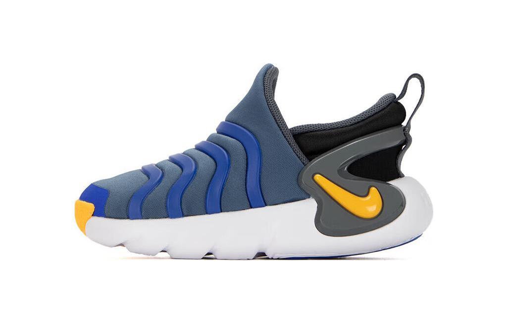 Nike Dynamo GO BT Chenille Antidérapant Amorti Résistant à l'abrasion Bas Baskets pour tout-petits Bleu Gris DH3438-404