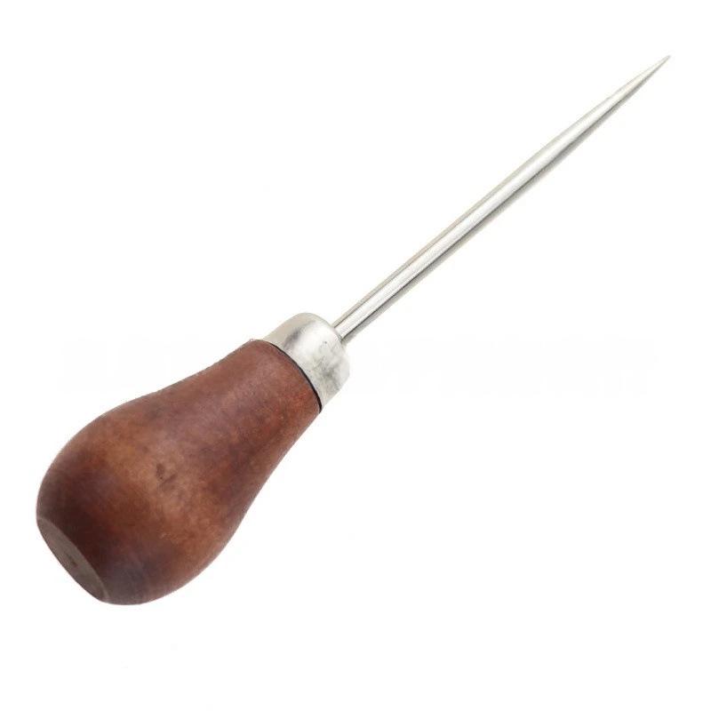

SKC Wooden Handle Awl Set - DIY Weaving, Straight & Curved Awls, Needle Drill Tool for Leather and Shoe Repair
