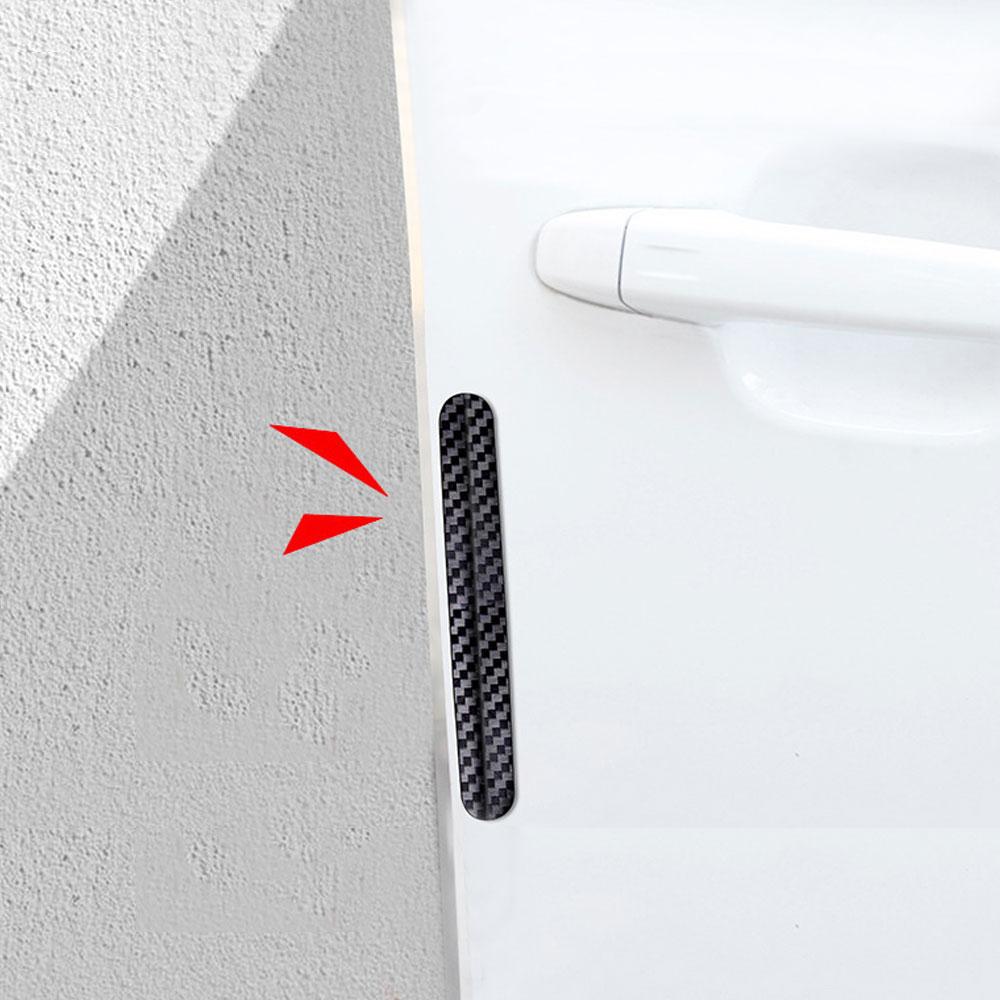 4pcs Universal Car Door Strips Anti Scratch Sticker Carbon Fiber Edge Protective Strips Side Doors Moldings Scuff Trim Stickers