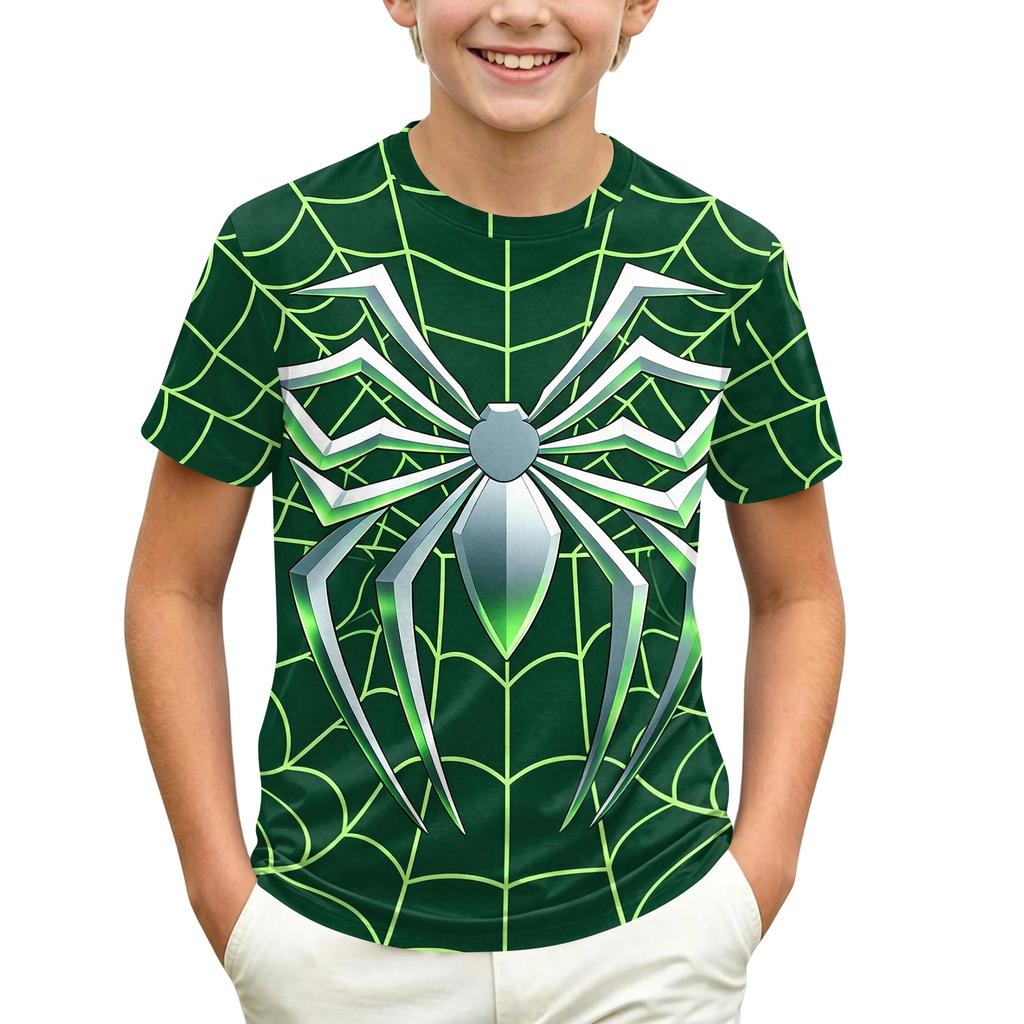 Kids' Short Sleeve Neck T-Shirt with Graphic Print for Casual Daily Wear