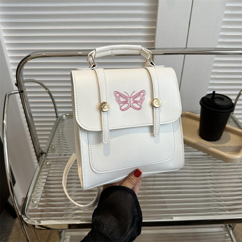 Chic Retro Black And White Pu Shoulder Backpack Ideal For Everyday Casual Use