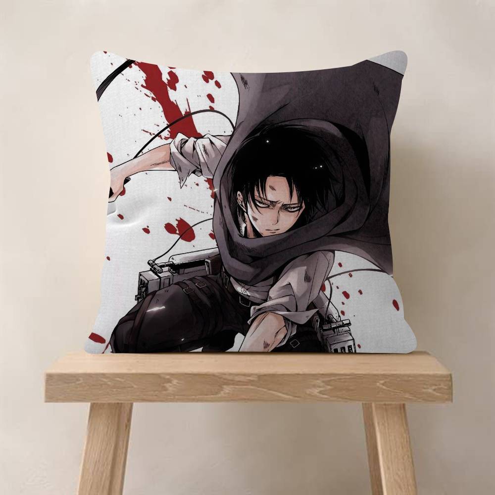 Anime Attack On Titan Levi Ackerman Pillow Cushion Cover Pillowcase Living Room Sofa Home Decor
