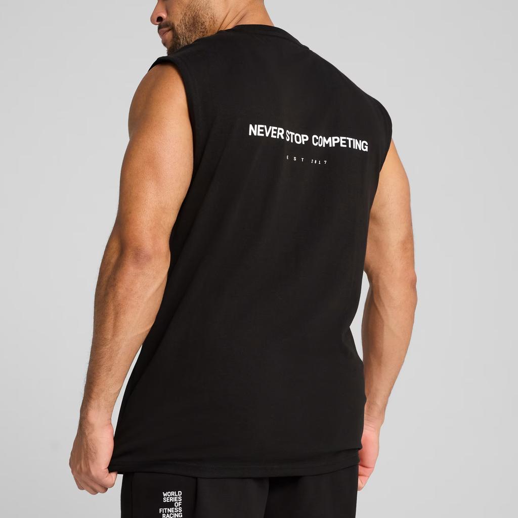 Puma X Hyrox Logo Bequeme Atmungsaktive Weiche Trainingsstrick West Rundhalsausschnitt Herren Oberteile Schwarz 527176-01