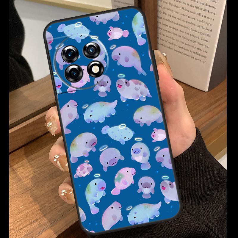 Cute Baby Manatee Case For OnePlus 15 R 13T 13R 12R 10T 8T 13 12 11 9 10 Pro Nord 5 CE 4 2 3 Lite N20 N30 Cover