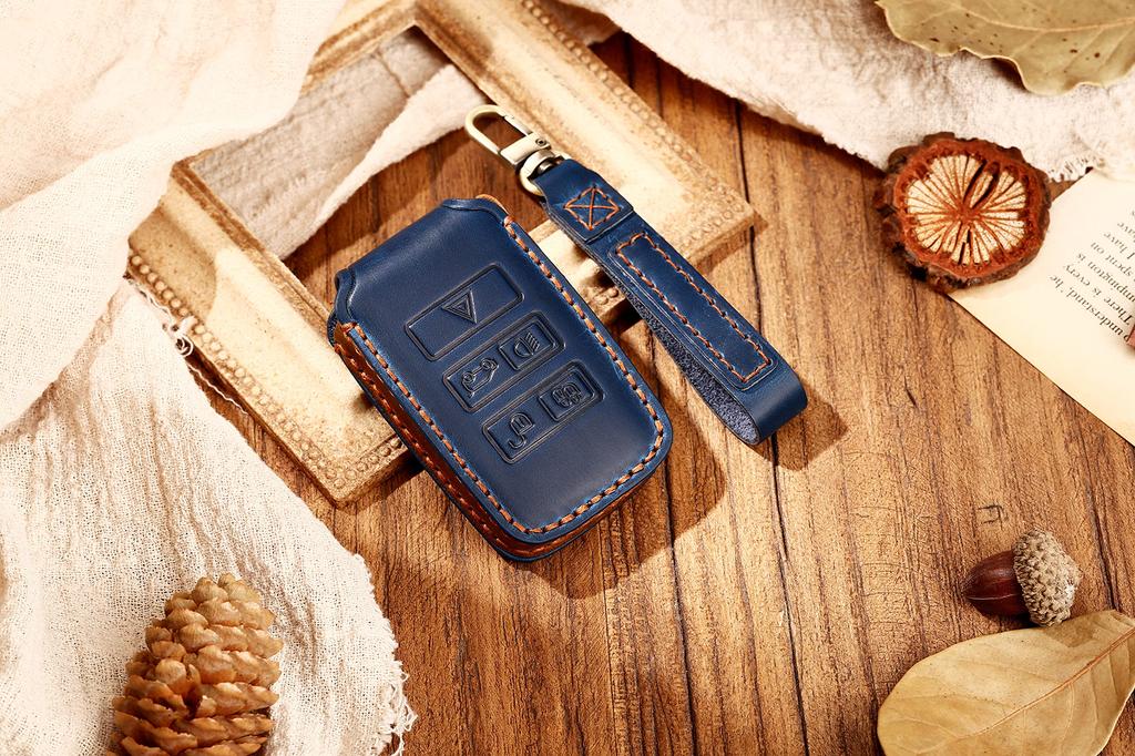 [First choice] Compatible with Range Rover Discovery & XJ/F Pace/XE/XF/F Type], Cowhide Leather, Key
