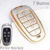 Car Key Case For Hyundai Key Fob Cover Keychain For     Sonata Santa Fe Tucson Nexo Palisade 7 Buttons