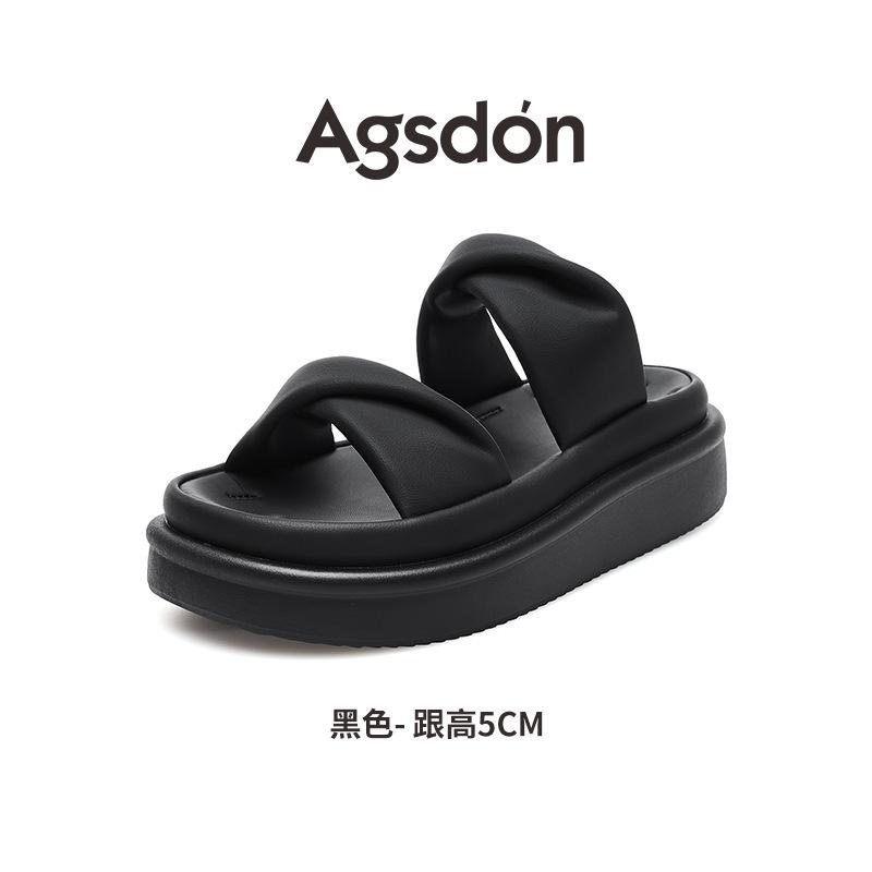 

Augustine platform slippers women s summer wear 2025 new white sandals with skirts French beach sandals 40