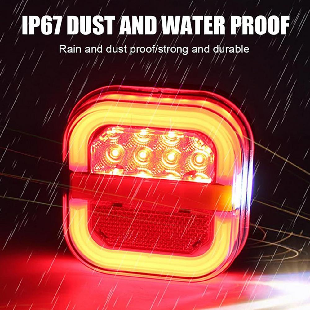 Trailer Tail Light Rear Lamp for Towing Rechargeable High-Intensity Brake Tail Light for Truck Marine Towing RV Trailer