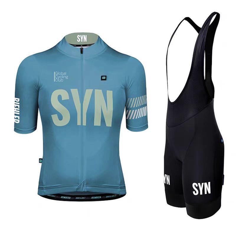 Set Completo Maglia e Pantaloncini da Ciclismo Uomo Traspirante Asciugatura Rapida Outfit per Bici da Strada Equitazione all'Aperto