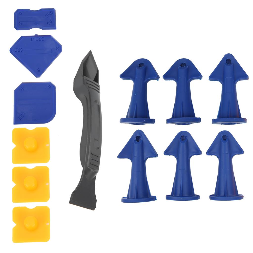13Pcs Caulking Finisher Tools Plastic Scraper Spatula Silicone Nozzles Glue Removing Tools