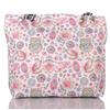 Strandtasche Eulen Blumen Schmetterlinge mit Reißverschluss