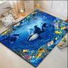 Undersea Orca Coral Tropical Fish Print Area Rug Ocean Sea Non‑Slip Rectangular Floor Mat Game Room Living Bedroom Home Decor Rug