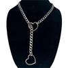 Long Cuban Link Necklace Stainless Steel O-ring Clavicle Chain Heart-shaped Necklace  Party Wear