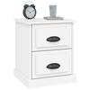 Table de chevet - Maison Exclusive - Blanc - 2 tiroirs - Bois d'ingénierie 39x39x47,5 cm