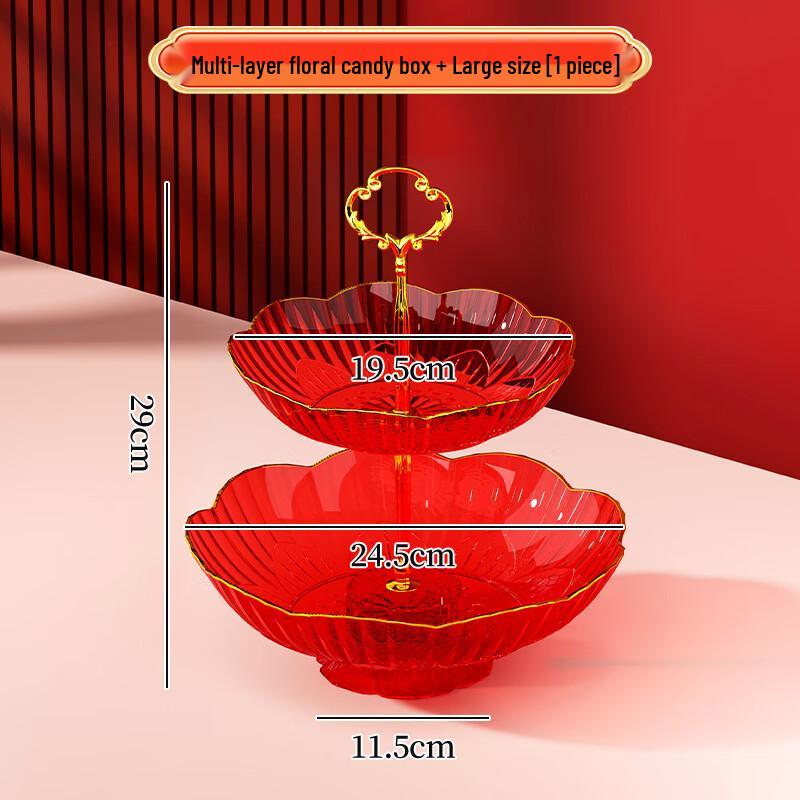

Wutuo New Year Red Wedding Fruit & Candy Plate
