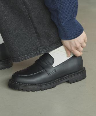 Shufit Classic Stitch Penny Loafers Matte Black Sft-210