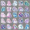 50 Laser Unicorn Rainbow Horse Stickers - Holographic Dazzling Color Stationery, Cute DIY Decoration for Journal and Computer