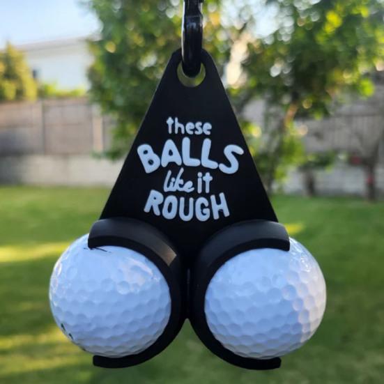 Triangle Golf Ball Holder with Clip Holds 2 Golf Balls Carrier Hanging Plastic Golf Ball Organizer Clip Golf Accessories Men Women Golfer Gift